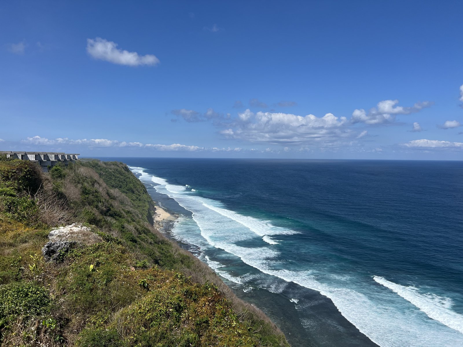 The ocean view from the cliff at Uluwatu 