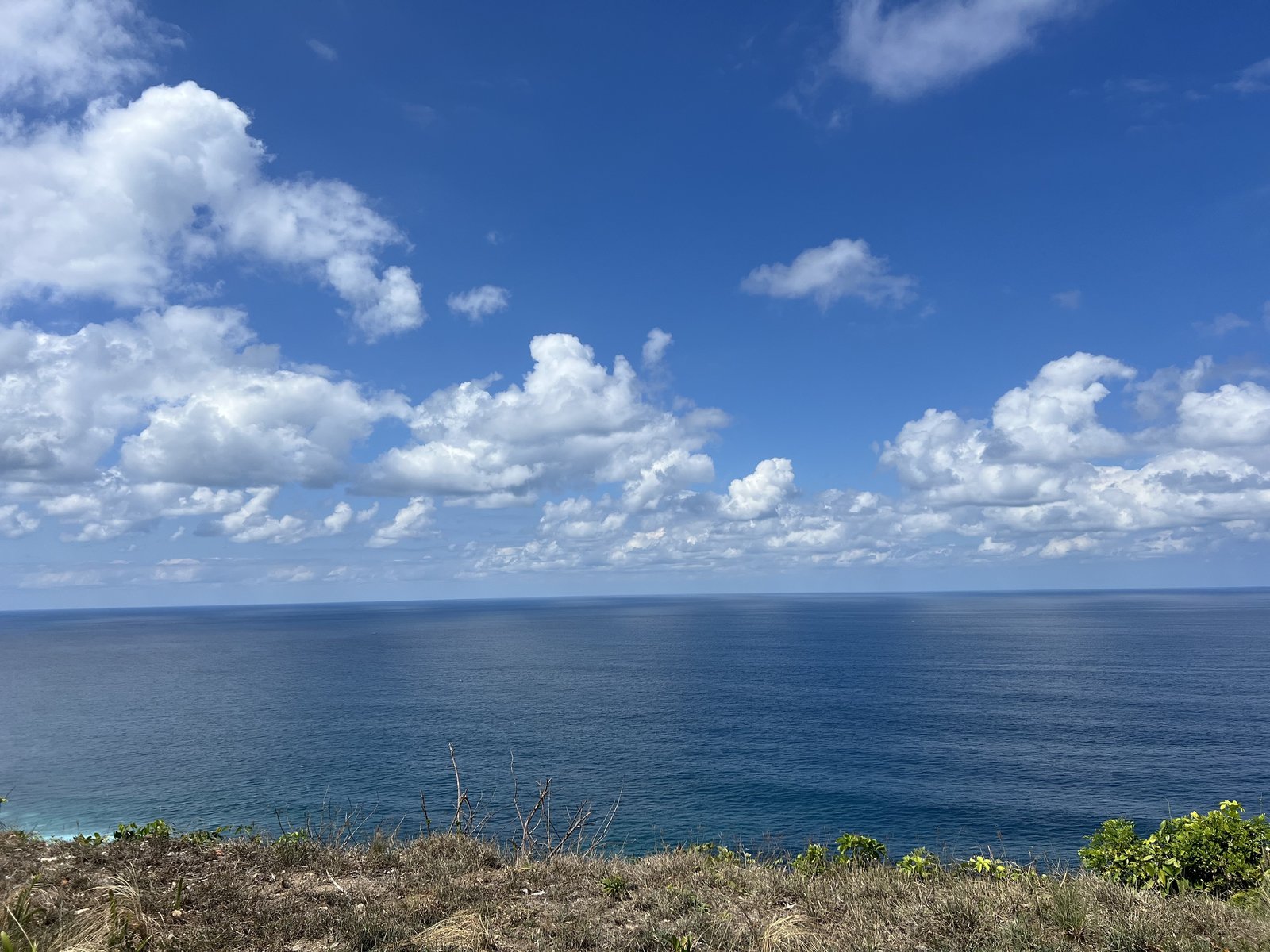 The view looking down from the cliff