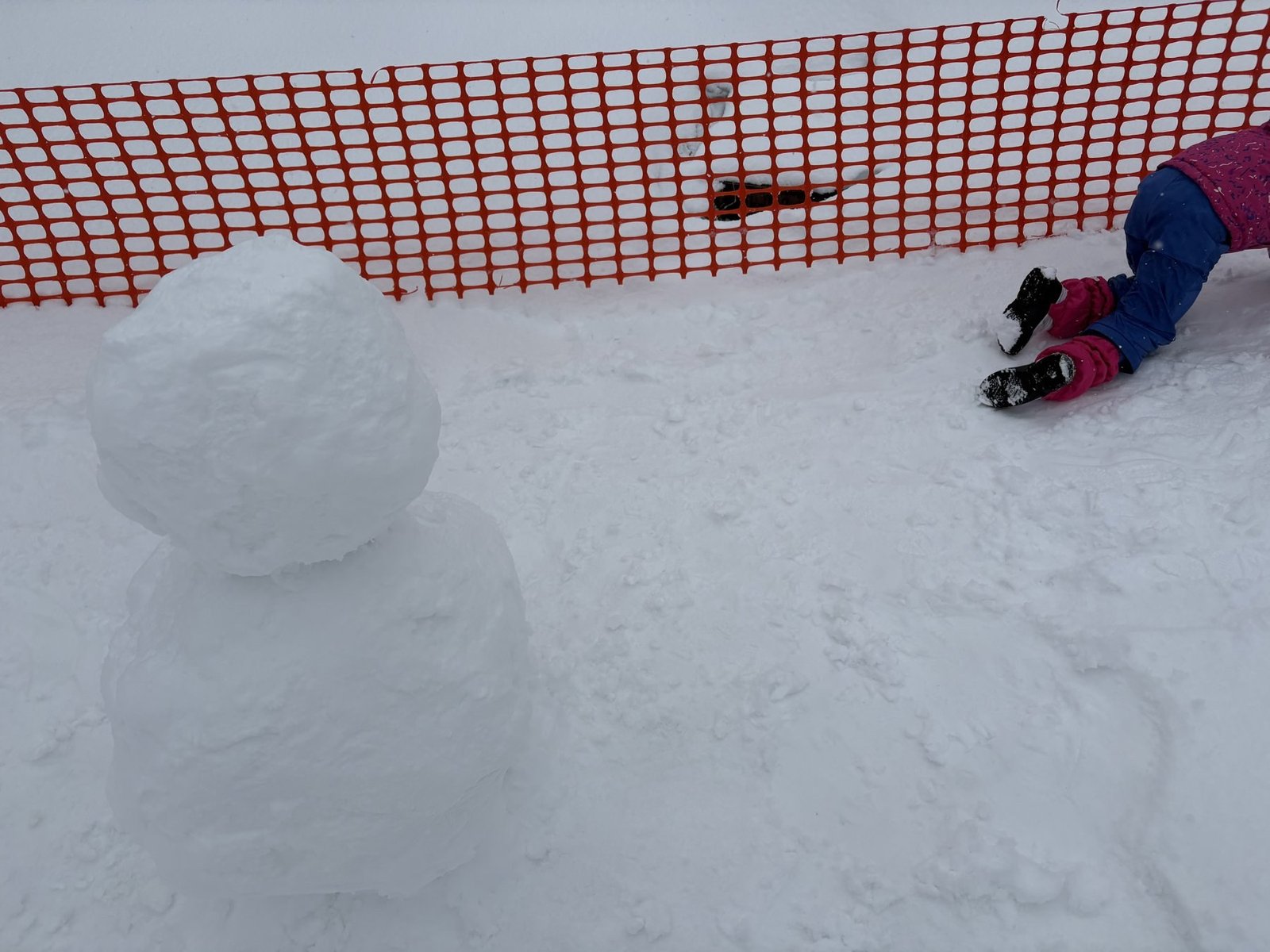 家族で作った雪だるま
