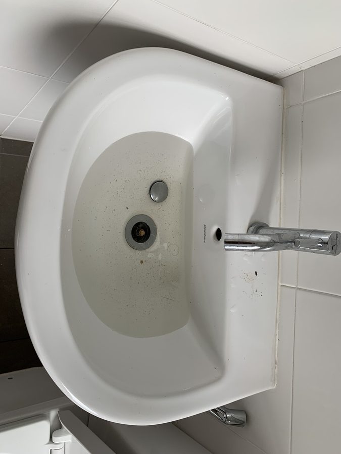 The bathroom sink.