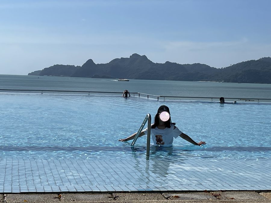 Looking out to sea from the pool.