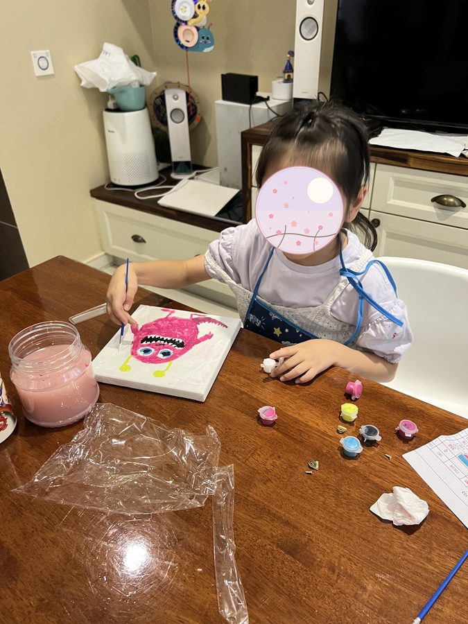 Craft at home. She likes making things.