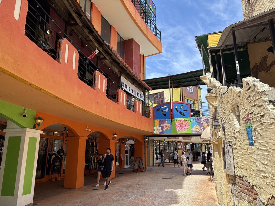 The main street. Little shade, so keep drinking water