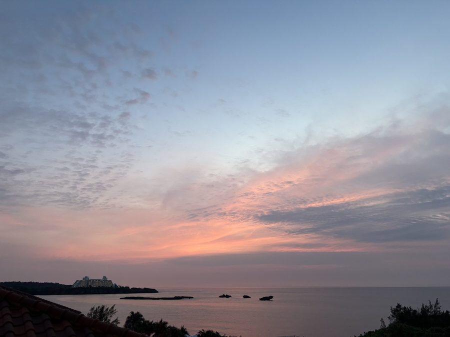 Dusk from the room — the reward for keeping a day free