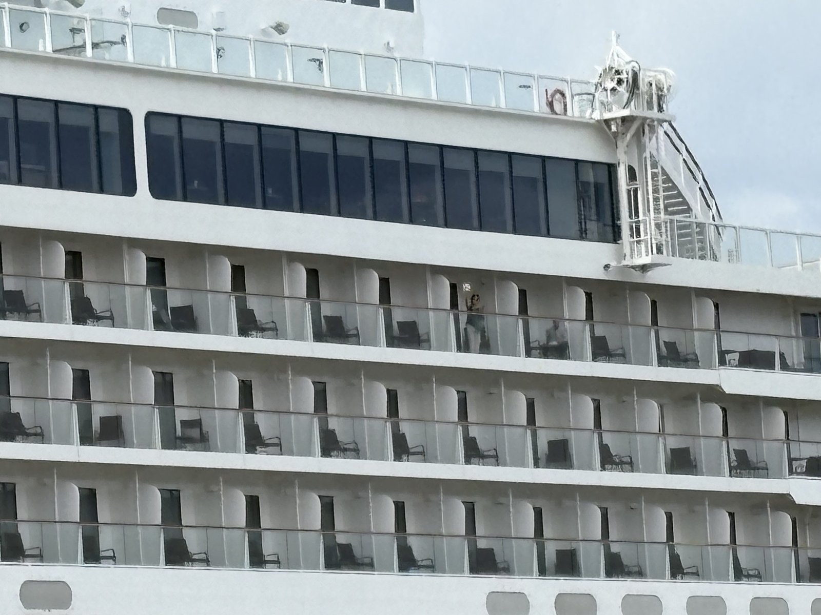The cruise ship "Asuka III" docked at the port of Shimonoseki 